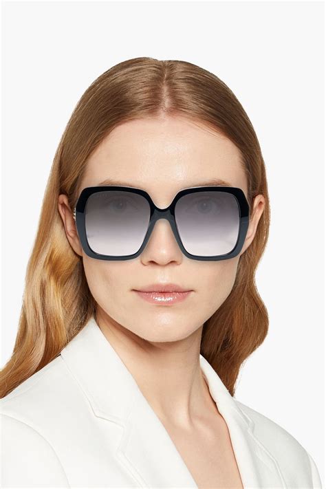 gucci square frame sunglasses with blinkers|gucci large square frame sunglasses.